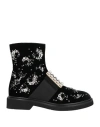 Roger Vivier Woman Ankle Boots Black Size 8 Textile Fibers In Black
