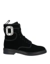 Roger Vivier Woman Ankle Boots Black Size 8 Textile Fibers In Black