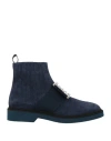 Roger Vivier Woman Ankle Boots Blue Size 11 Leather In Multi
