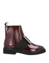 Roger Vivier Woman Ankle Boots Burgundy Size 8 Leather In Red