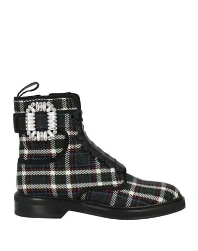 Roger Vivier Woman Ankle Boots Charcoal Size 7 Textile Fibers In Multi