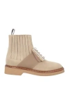 Roger Vivier Woman Ankle Boots Light Grey Size 4 Leather, Textile Fibers In Brown