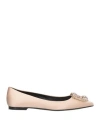 Roger Vivier Woman Ballet Flats Beige Size 4.5 Textile Fibers In Pink