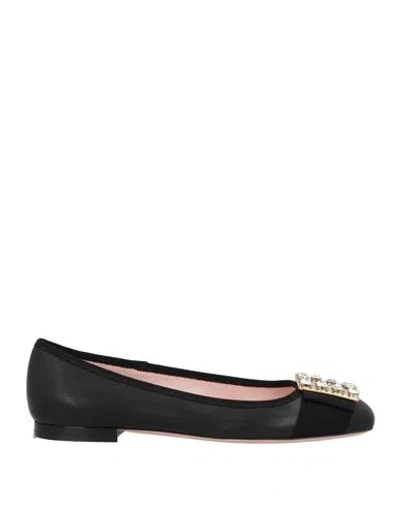 Roger Vivier Woman Ballet Flats Black Size 10 Leather