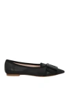 Roger Vivier Woman Ballet Flats Black Size 4.5 Leather In Black