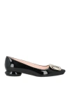 Roger Vivier Woman Ballet Flats Black Size 5.5 Leather In Black