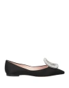Roger Vivier Woman Ballet Flats Black Size 7.5 Textile Fibers In Black