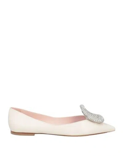 Roger Vivier Woman Ballet Flats Cream Size 5 Leather In White