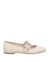Roger Vivier Woman Ballet Flats Cream Size 8 Textile Fibers In White