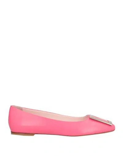 Roger Vivier Woman Ballet Flats Fuchsia Size 6.5 Soft Leather In Pink