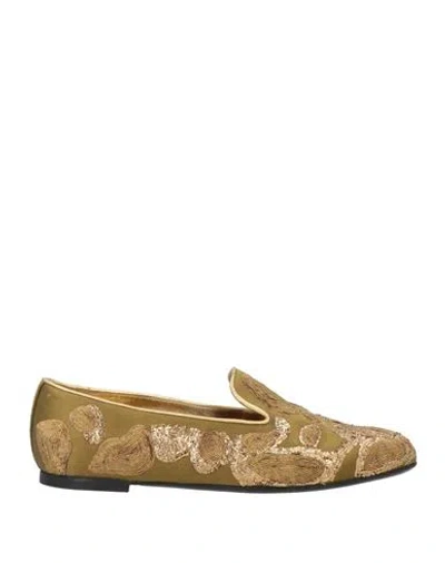 Roger Vivier Woman Ballet Flats Gold Size 4.5 Textile Fibers In Brown