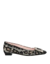 Roger Vivier Woman Ballet Flats Grey Size 6.5 Textile Fibers, Leather In Grey