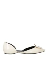Roger Vivier Woman Ballet Flats Ivory Size 5 Soft Leather In White