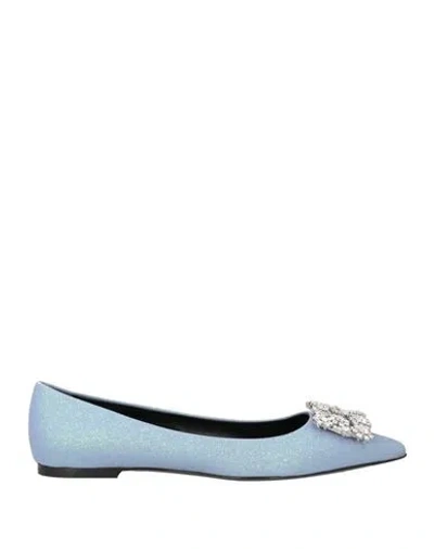Roger Vivier Woman Ballet Flats Lilac Size 7.5 Leather In Purple