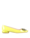Roger Vivier Woman Ballet Flats Lime Green Size 7 Leather