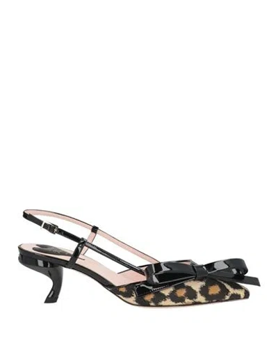 Roger Vivier Woman Ballet Flats Orange Size 5 Leather In Multi