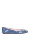 Roger Vivier Woman Ballet Flats Pastel Blue Size 7 Soft Leather