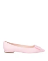Roger Vivier Woman Ballet Flats Pink Size 12 Leather