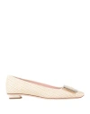 Roger Vivier Woman Ballet Flats Sand Size 7.5 Textile Fibers In Nude