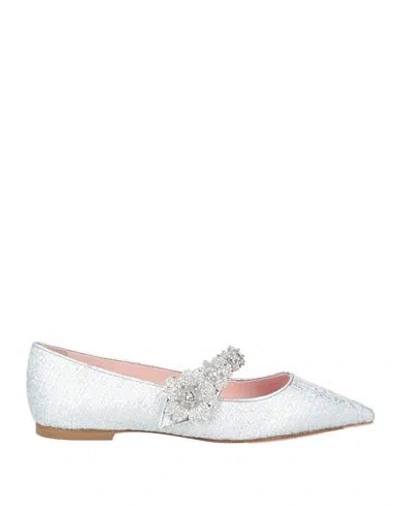 Roger Vivier Woman Ballet Flats Silver Size 6 Textile Fibers