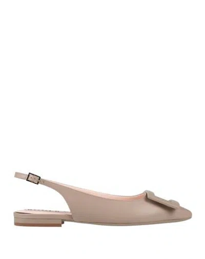 Roger Vivier Woman Ballet Flats Taupe Size 5 Leather