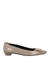 Roger Vivier Woman Ballet Flats Taupe Size 5 Soft Leather In Gray