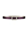 Roger Vivier Woman Belt Dark Purple Size 38 Leather, Textile Fibers