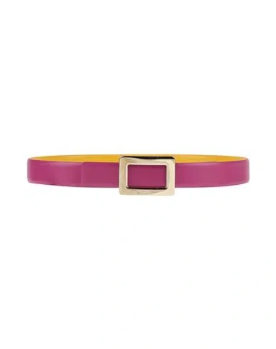 Roger Vivier Woman Belt Magenta Size 36 Leather