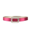 Roger Vivier Woman Belt Magenta Size 38 Leather, Textile Fibers