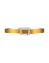 Roger Vivier Woman Belt Marigold Size 38 Leather, Textile Fibers In Yellow