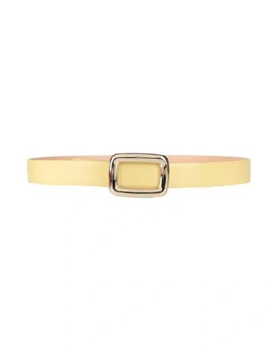 Roger Vivier Woman Belt Pastel Yellow Size 36 Leather
