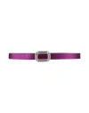 Roger Vivier Woman Belt Purple Size 39.5 Leather, Textile Fibers In Purple