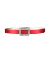 Roger Vivier Woman Belt Red Size 30 Leather, Textile Fibers