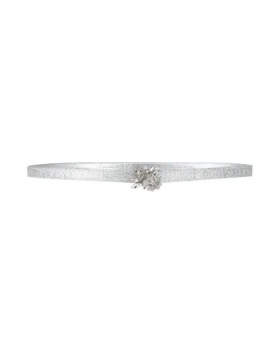 Roger Vivier Woman Belt Silver Size 38 Textile Fibers In Gray