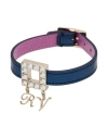 Roger Vivier Woman Bracelet Blue Size - Leather, Metal In Blue
