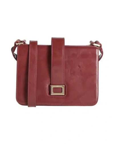 Roger Vivier Woman Cross-body Bag Burgundy Size - Leather In Red