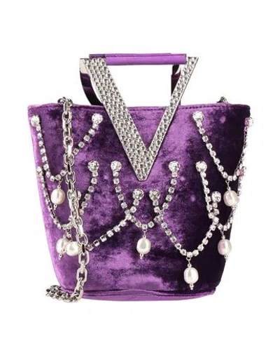 Roger Vivier Woman Cross-body Bag Purple Size - Textile Fibers