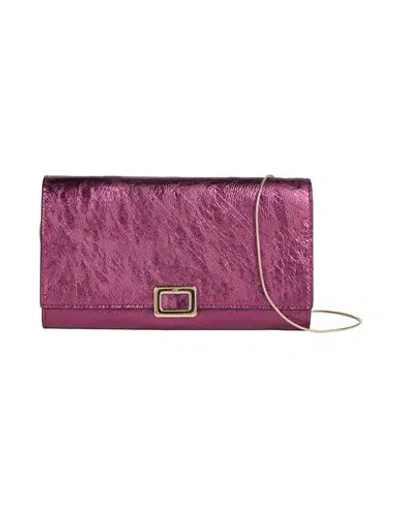 Roger Vivier Woman Crossbody Wallet Pink Size - Leather In Purple