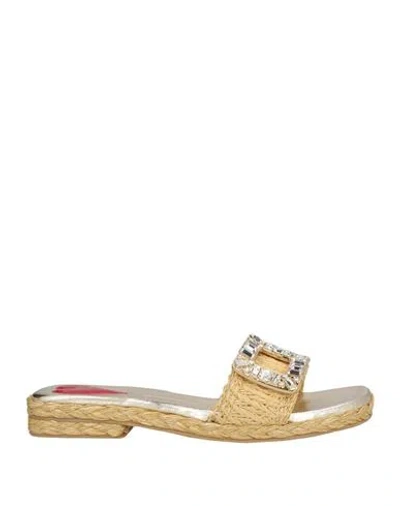Roger Vivier Woman Espadrilles Beige Size 8 Natural Raffia In Neutral