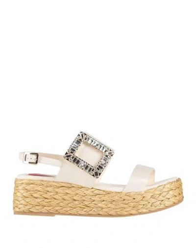 Roger Vivier Woman Espadrilles White Size 8 Leather