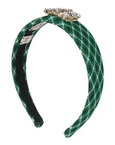 Roger Vivier Woman Hair Accessory Green Size - Textile Fibers In Gold