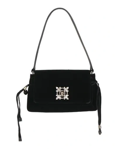 Roger Vivier Woman Handbag Black Size - Textile Fibers