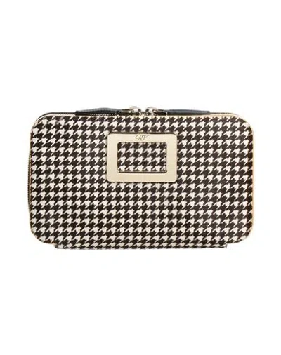 Roger Vivier Woman Handbag Black Size - Textile Fibers, Leather