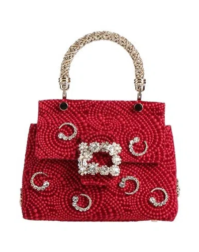 Roger Vivier Woman Handbag Brick Size - Textile Fibers In Red