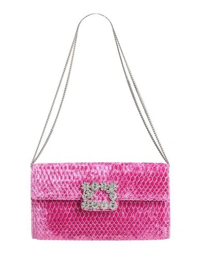 Roger Vivier Woman Handbag Fuchsia Size - Textile Fibers In Pink