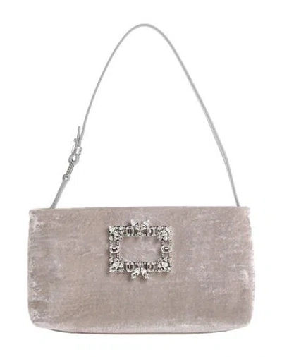 Roger Vivier Woman Handbag Light Grey Size - Textile Fibers In Gray