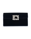 Roger Vivier Velvet Clutch W/embellished Buckle In Blue