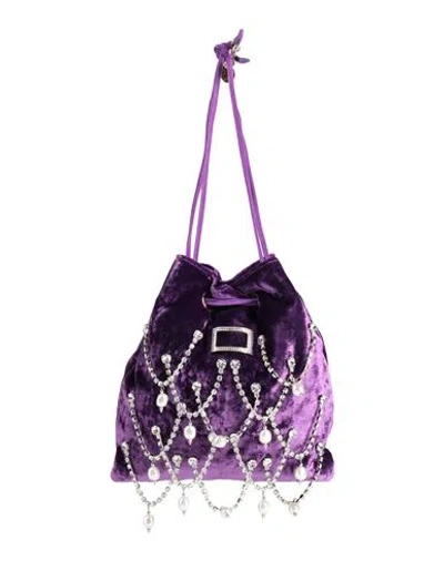 Roger Vivier Woman Handbag Purple Size - Textile Fibers