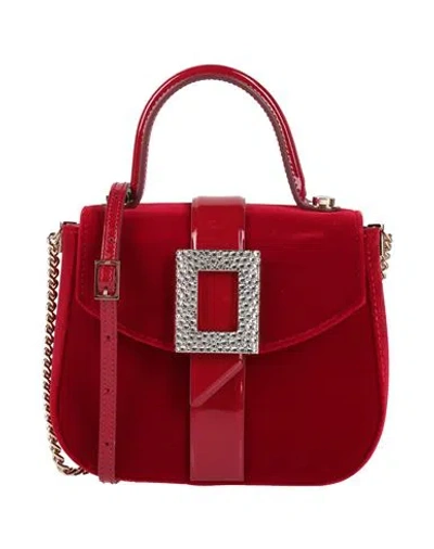 Roger Vivier Woman Handbag Red Size - Textile Fibers, Leather