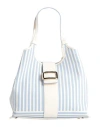 Roger Vivier Woman Handbag Sky Blue Size - Leather, Textile Fibers In Blue